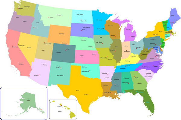 Map USA with Capital COLOURBOX11139815